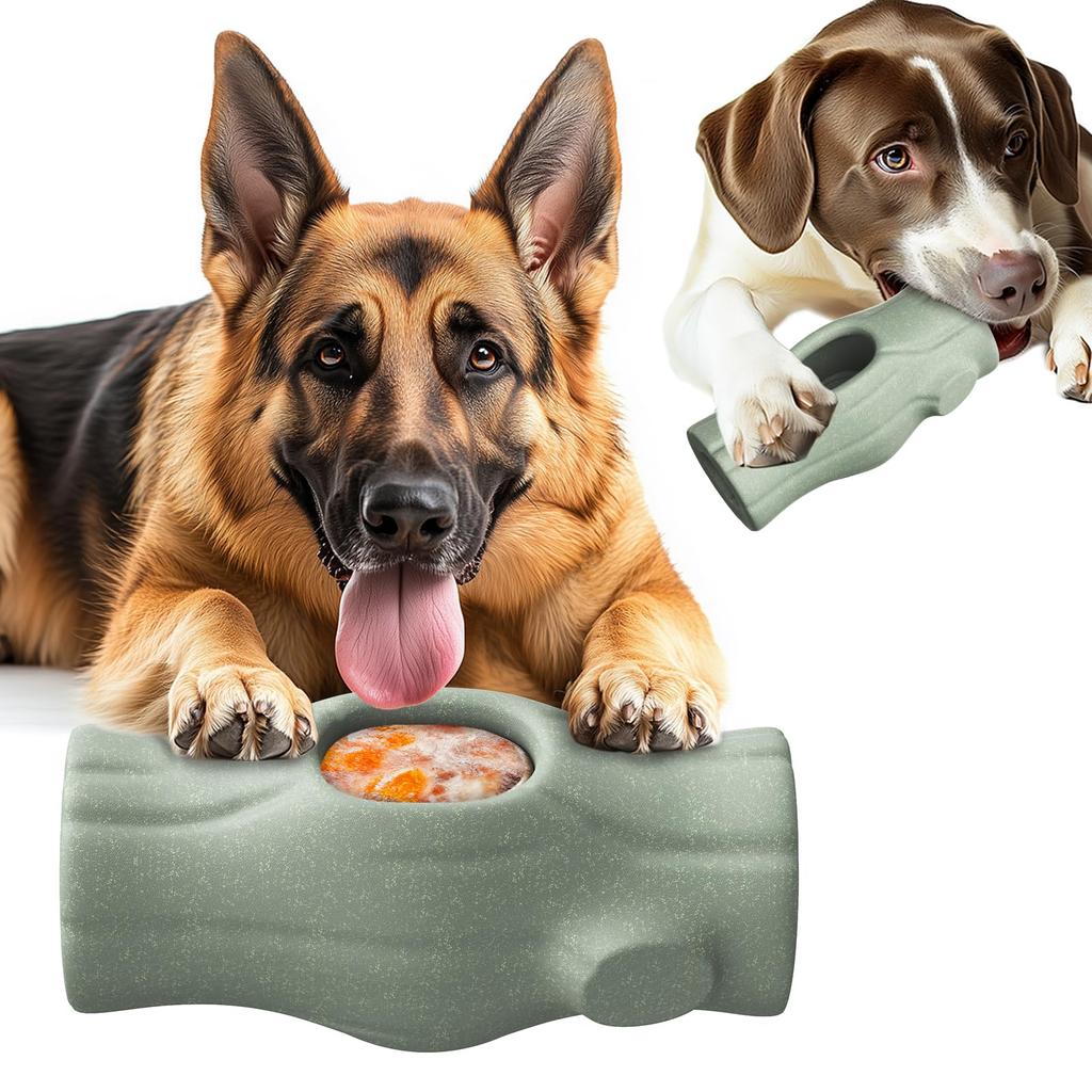 LLiKZio Dog Chewy Stump Design Dog Toys Food Grade Nylon Coffee Slow Brushing Pet Supplies for Separation Anxiety 1 Freezer Case Gray Toys, - &