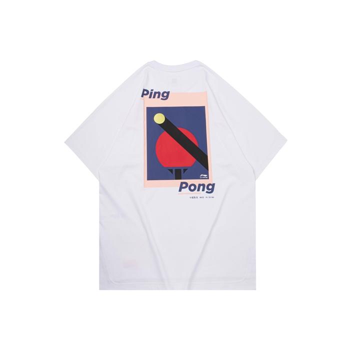 Li-Ning SS20 Неделя моды в Париже, культурная футболка с короткими рукавами, мужские топы, белые AHSQ273-1