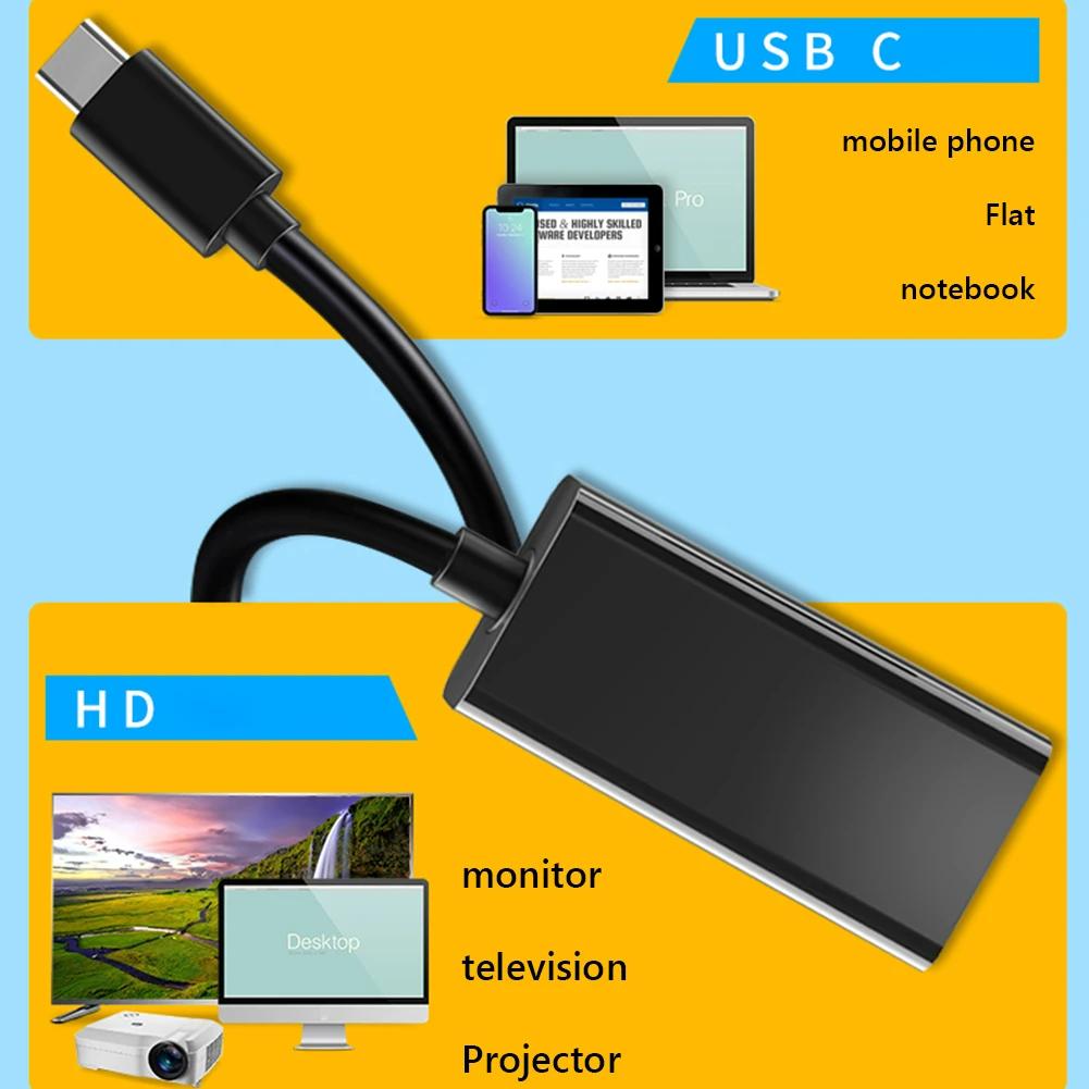 USB C To HDMI-Compatible Adapter Cable Type C To 4K HDTV Converter Cable USB 3.1 For Projector PC MacBook Pro Laptop Tablet HUAWEI