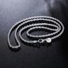 925 Sterling Silver Beautiful 3MM Twisted Rope Chain 16-24 Inch Necklace for Women Fashion Party Wedding Accessories Jewelry