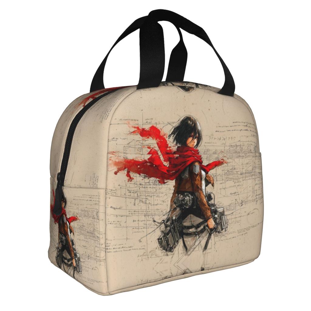 Custom Attack On Titans Portable Lunch Boxes Unisex Leakproof Manga Thermal Cooler Food Insulated Lunch Bag Office Work