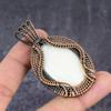 Mother Of Pearl Handmade Copper Wire Wrap Jewelry Pendant 2.56" J9d28