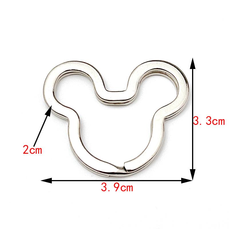 6Pcs/Lot Heart Star Shape Key Ring Chain Round Flat Wire Open Ring Metal Key Ring DIY Car Key Toy Pendant Making Chain Wholesale