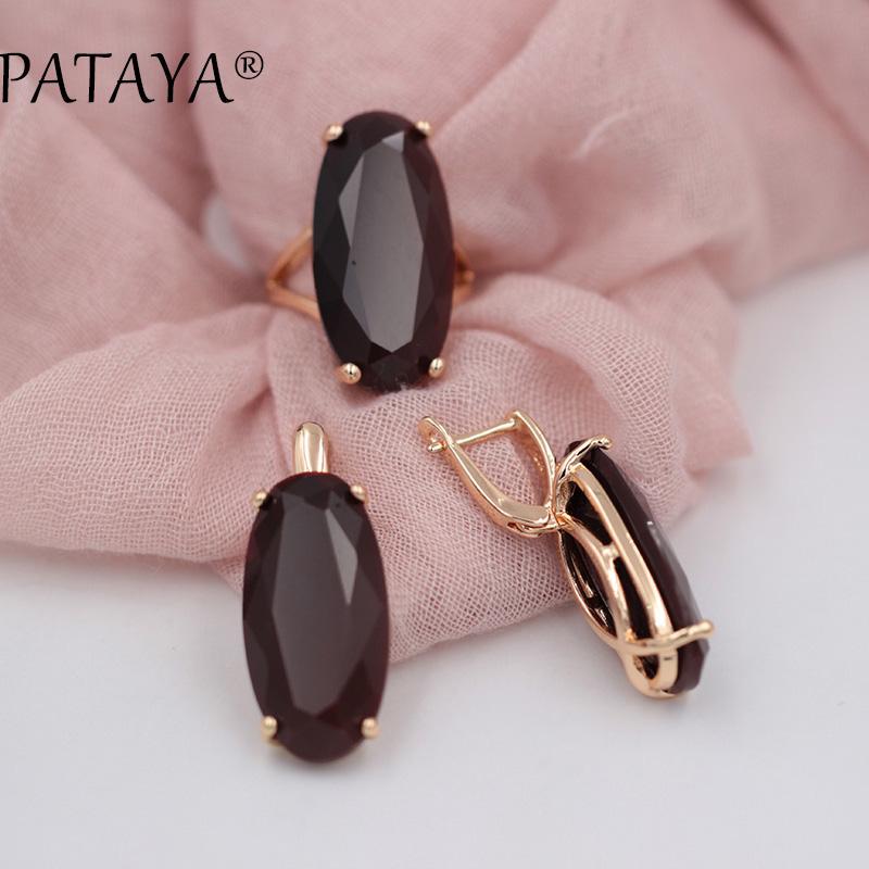 Прекрасный набор для женщин кольцо и серьги с большими камнями от PATAYA