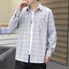 2024 Повседневная свободная рубашка с лацканами в клетку для мужчин среднего возраста и молодых мужчин, деловая повседневная модная куртка для мужчин