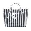 Glossy Striped Tote Bag PVC Handbag Stylish Waterproof Large Capacity Checkered Leopard Print