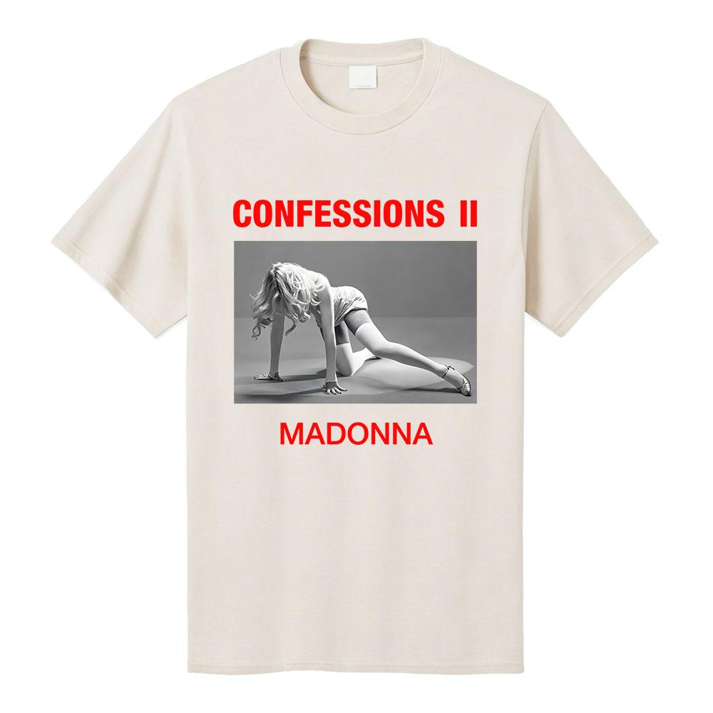 Графический Мерч Мадоннаa CONFESSIONS II Футболка с коротким рукавом Свободная хлопковая футболка Модный дизайн певца Печатные футболки Женские Мужские