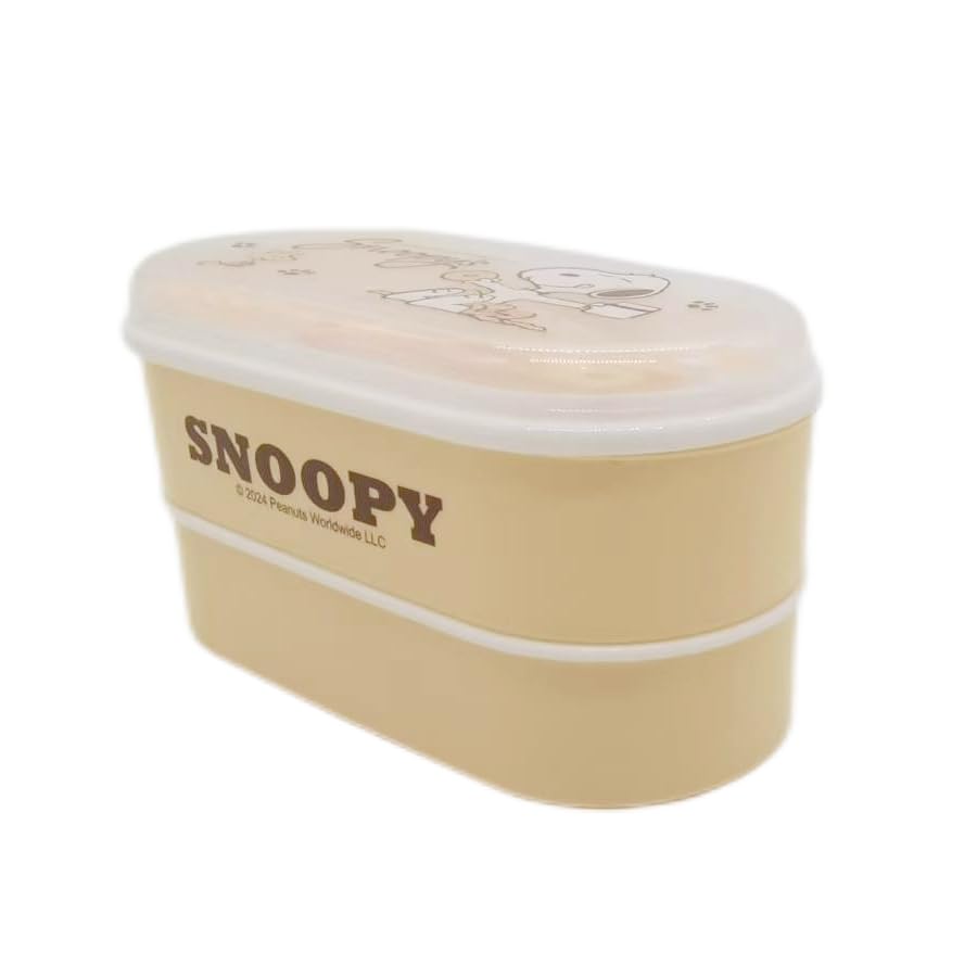 Snoopy 2-Tier Lunch Box with Chopsticks, Spoon, and Fork (KSNP-LBX-001) [Used]