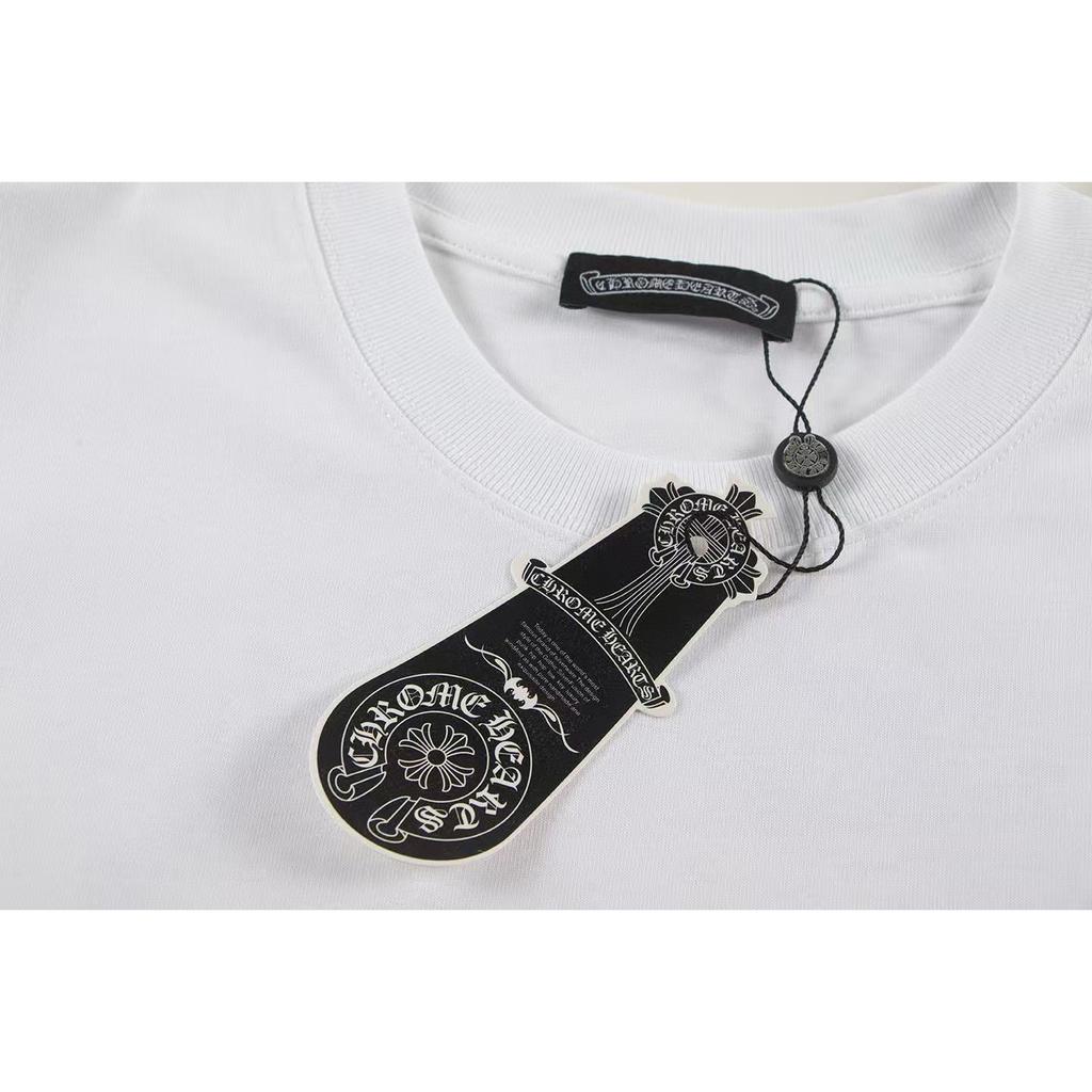 W351 CHROME HEARTS Лето 2026 Новый Высококачественный Хлопок Круглый Вырез Свободный Большой Размер Мужская и Женская Футболка Футболка для Пары