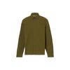 Outdoor Casual Solid Color Single-Breasted Collar Long Sleeve Shirt Men Shirts Olive-Green A2AV8-302