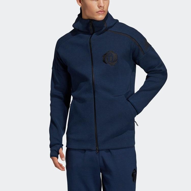 adidas Basketball Sports Hooded Jacket Navy Blue Men's DY3235