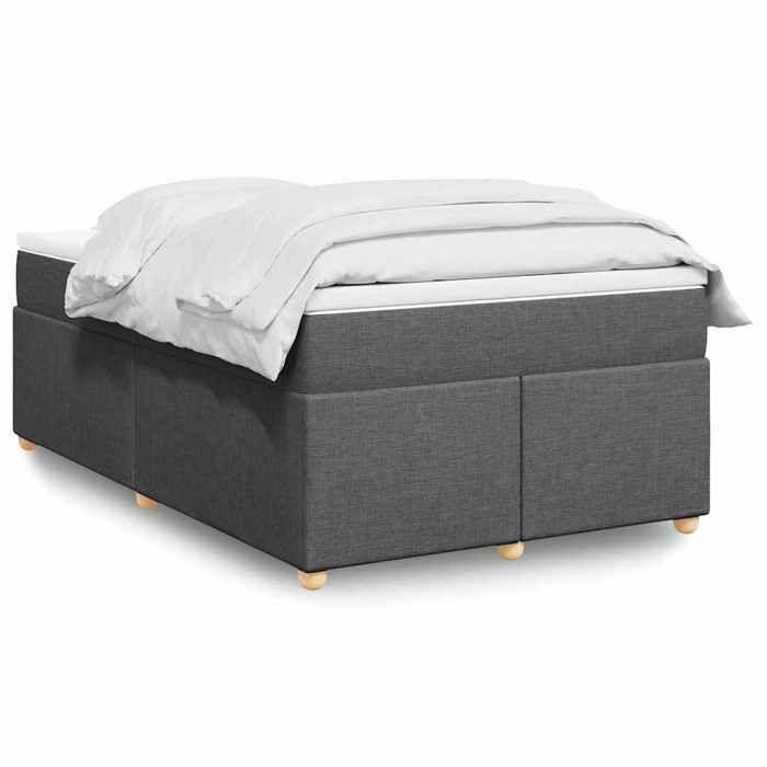 Maison Exclusive - Sommier à lattes de lit avec matelas gris foncé 120x190cm tissu
