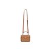 MCM Himmel Metal Logo Zipper Closure Coated Canvas with Leather Trim Crossbody Tote Bag Women's Style Brown