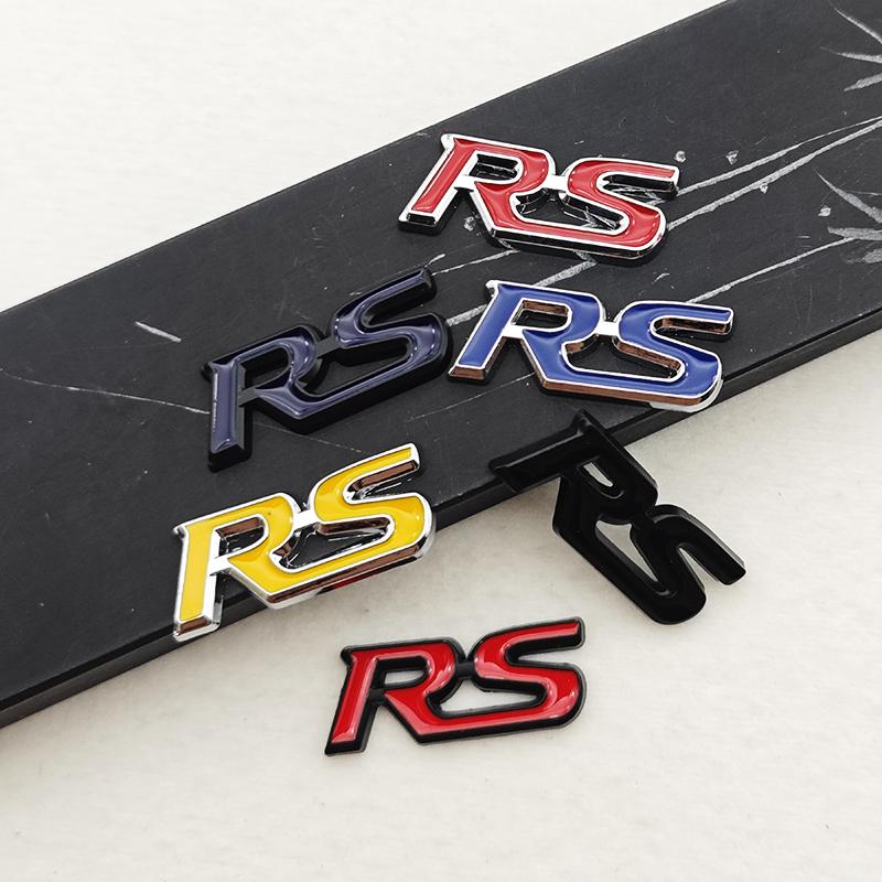 AAALY1 3D Metal Car Steering Wheel Emblem RS Logo Sticker Badge Decals For Honda Civic Accord HRV CRV Jazz City Pilot Fit Accessories
