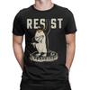 Men Resist Penguin Activism Funny Activism T Shirts Against Tariffs Tops Vintage Short Sleeve Round Neck Tees Present T-Shirts