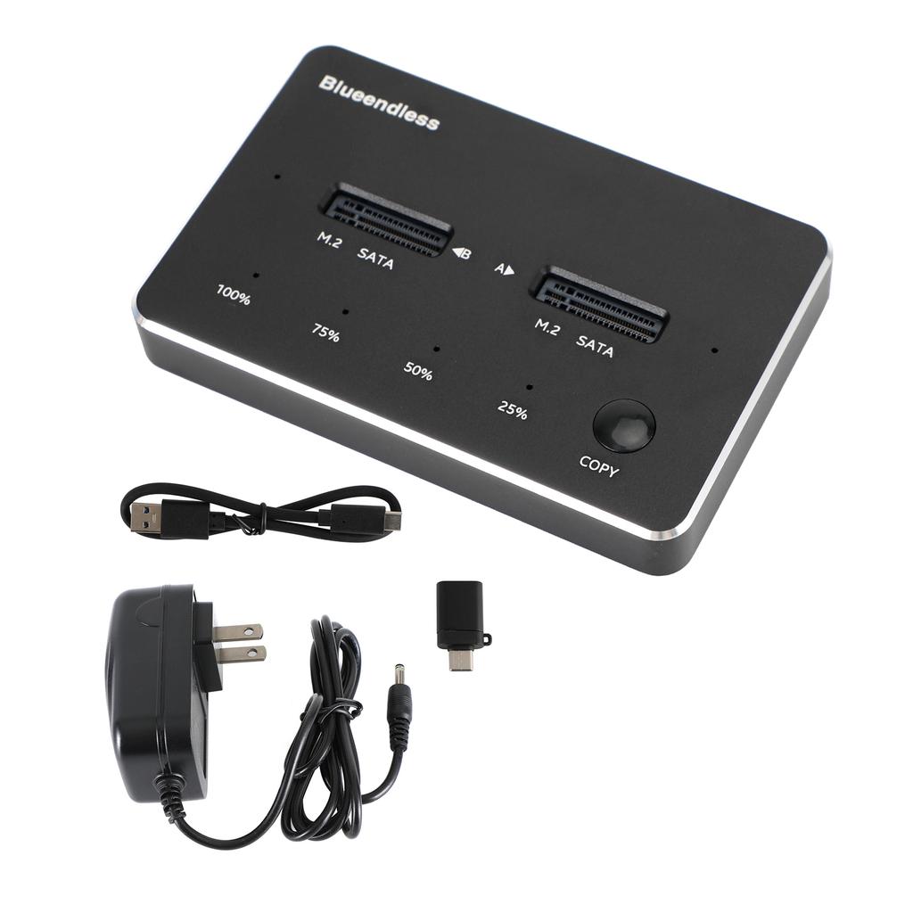 Док-станция SATA Дубликатор SSD M.2 SATA+SATA Корпус для твердотельного накопителя
