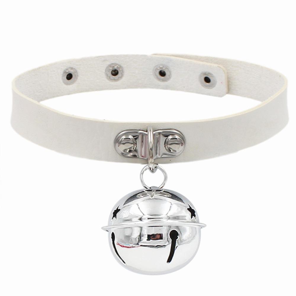 Punk Collar Necklace New Adjustable Leather Neck Chain Bell Clavicular Chain Women