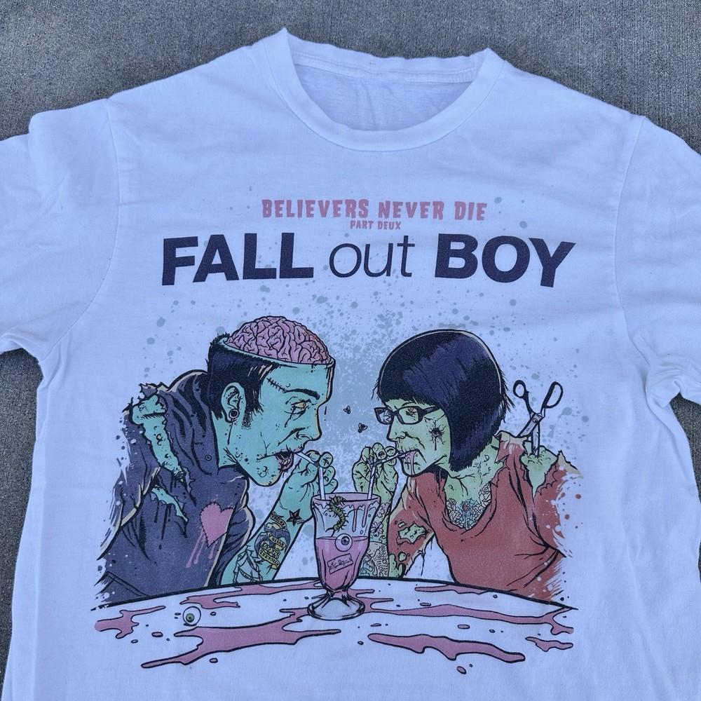 Новая футболка Fall Out Boy Believers Never Die Подарок для фанатов Унисекс Все размеры Футболка TH144 Унисекс Футболка