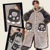 Осенне-зимний пижамный костюм для мужчин, коралловый флис, ночная рубашка, зимний, большого размера, утолщенный, теплый, мультяшный, с капюшоном, домашний комплект одежды