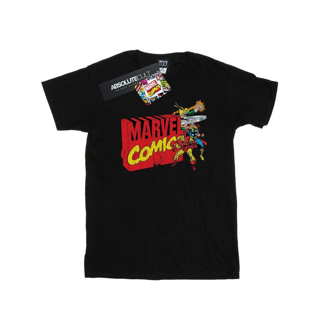 Marvel Comics Mens Vintage Logo Blast T-Shirt