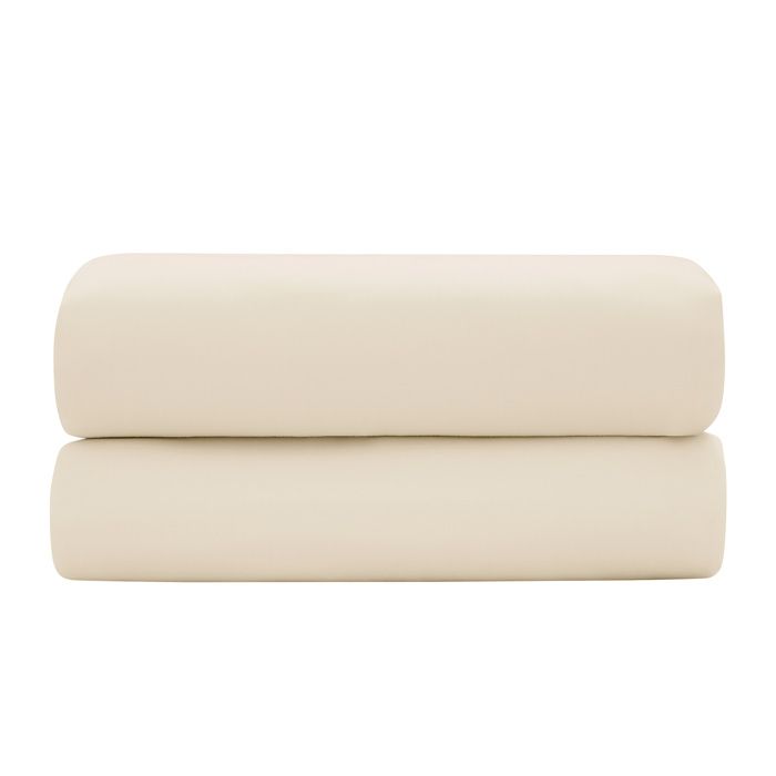 Drap-housse - Satin de coton peigné - 140 x 190 cm - Bonnet 30 cm - Crème