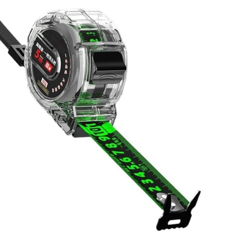 Fluorescent Tape Measure, Dimmable, Night Measure, Waterproof, High-Precision, Easy-to-Read Graduations, Wear-Resistant, Drop-Resistant, for DIY, Lock