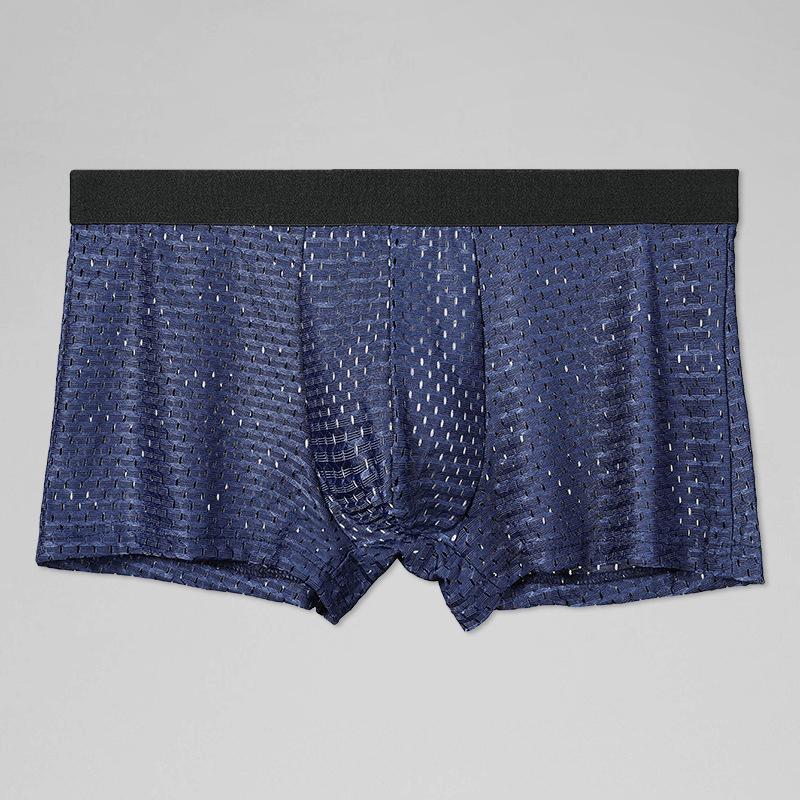 Мужские сетчатые дышащие трусы-боксеры Ice Silk - прозрачные, сексуальные, летние, тонкие