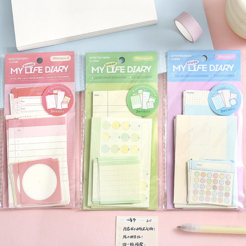 45pcs/lot Memo Pads Material Paper My Life Diary Junk Journal Scrapbooking Retro Background Decoration