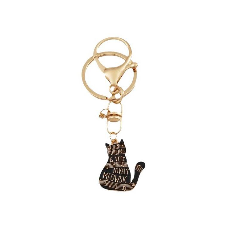 1PC Car Key Chains Creative Cat Keychain Handbag Charm Alloy Guitar for Women Music Note Pendant Keyring Musical Piano