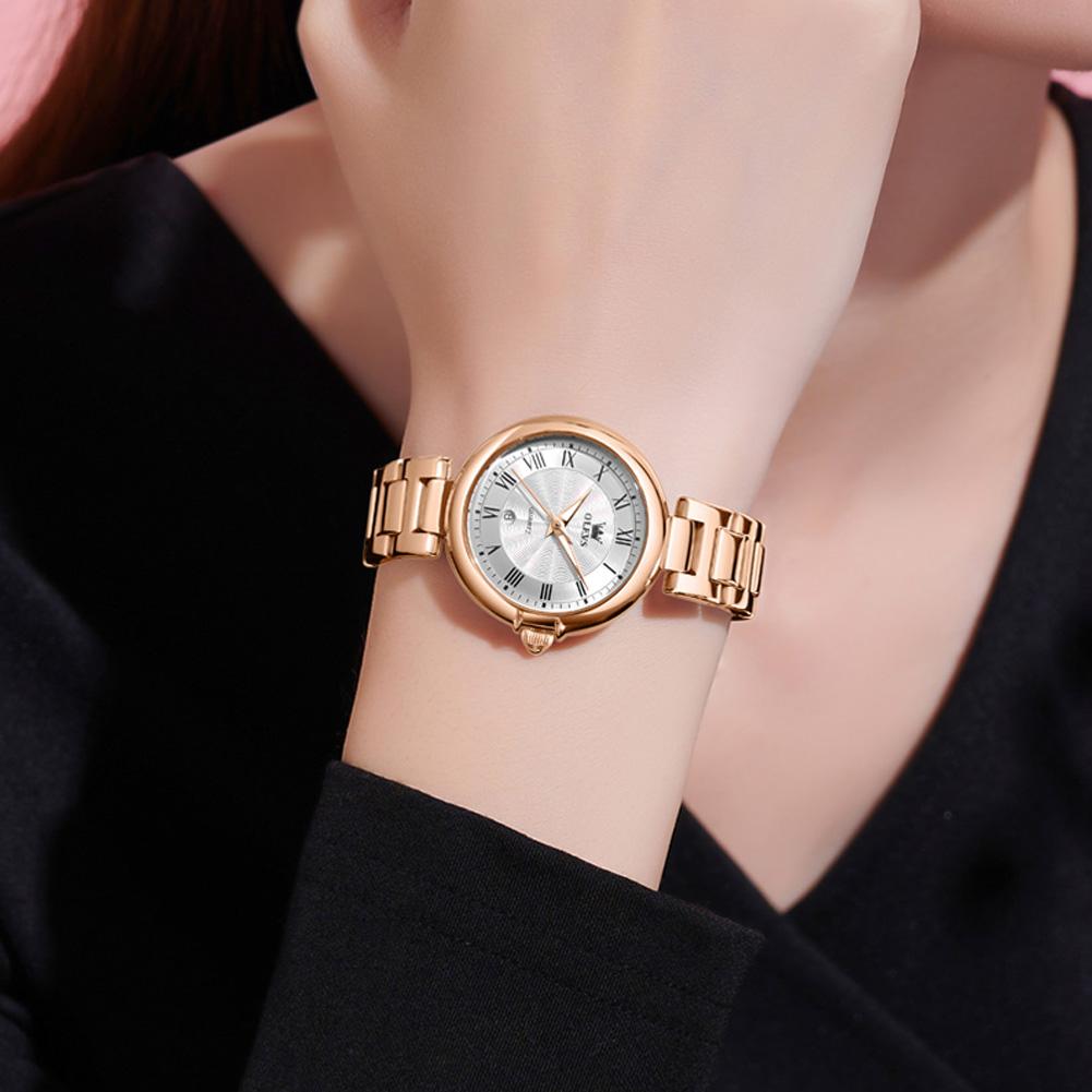 Элегантные часы для женщин, роскошные модные стальные водонепроницаемые кварцевые наручные часы для женщин Reloj De Mujer