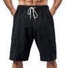Мужские летние шорты, однотонные, повседневные, стандартного покроя, с эластичными поясами, завязками, дышащие, карго-шорты