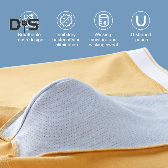 Мужские трусы-боксеры из мягкого хлопка, влагоотводящие, дышащие, однотонные, с широким эластичным поясом