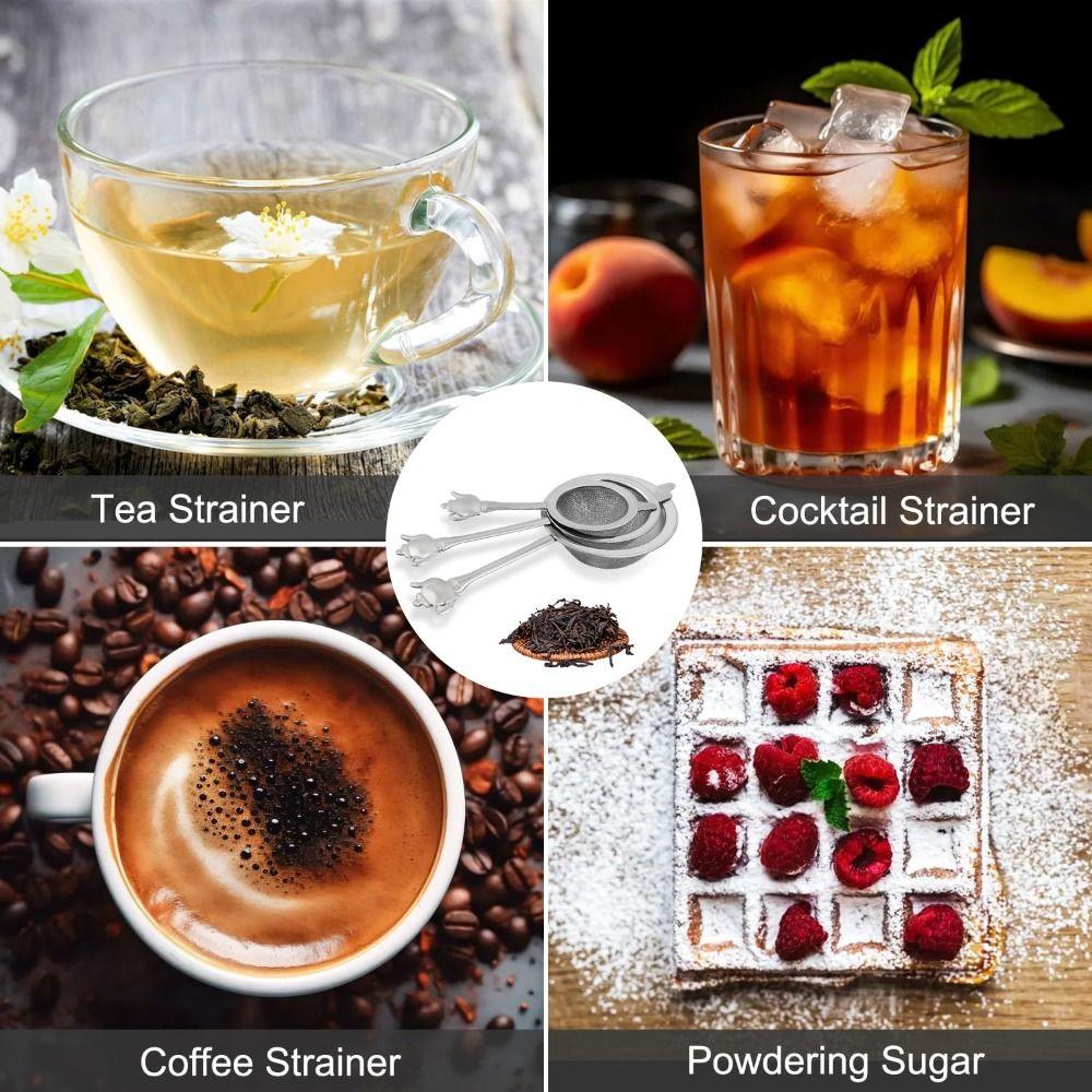 Teapot Handle Fine Mesh Strainer Very Fine Mesh Cocktail Sieve Portable Tea Strainer for Kitchen