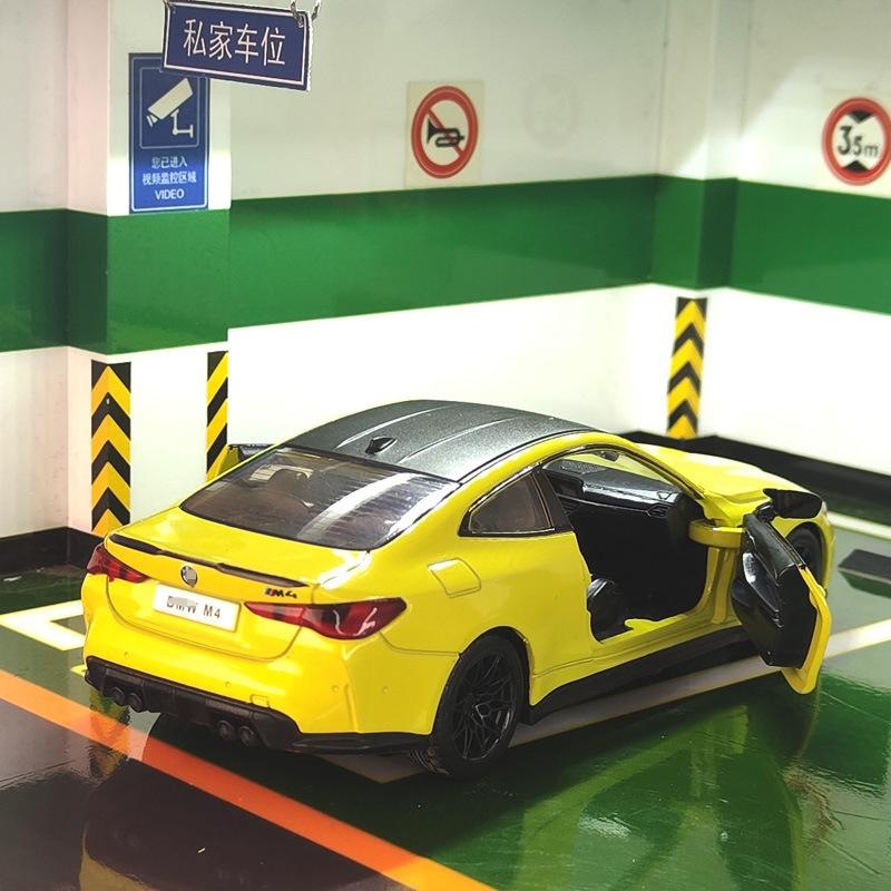 1/32 BMW M4 IM Supercar Модель легкосплавного автомобиля с инерционным механизмом, звуком и светом, детская подарочная коллекция, литая игрушечная модель