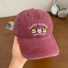 Charming Cartoon Embroidery Baseball Cap For Women With Wide Brim For Sun Safety