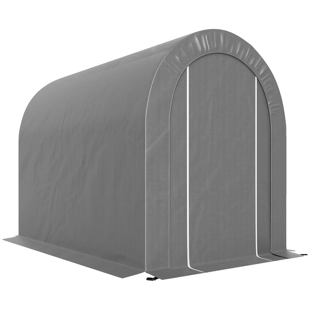Garden Shed Outdoor Storage Tent Bike Shelter Bike Garage PE Cover Galvanised Metal Frame Grey