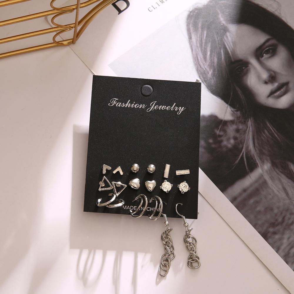 Металлические геометрические маленькие серьги-гвоздики для женщин, модные ювелирные аксессуары с цирконом