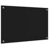 Kitchen Backsplash Black 80 x 50 cm Tempered Glass