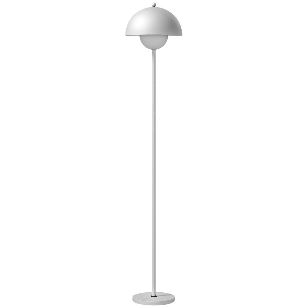 Modern Living Room Floor Lamp with Bowl Shade Foot Switch E27 Socket Without Bulb diameter 30x155 cm Silver