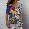 Женская футболка с абстрактным художественным принтом, одежда для девочек, классические топы с короткими рукавами 3D, женская мода, повседневная уличная одежда