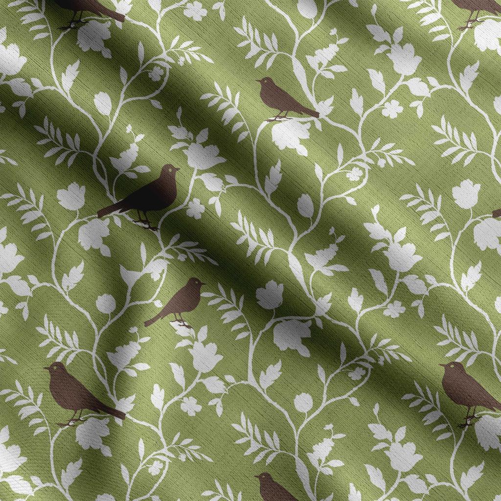 Soimoi Принт «Птица с листьями», Хлопковый батист, Ткань для квилтинга, продаваемая во дворе, шириной 42 дюйма, Хлопчатобумажная ткань средней плотности, Швейные принадлежности,