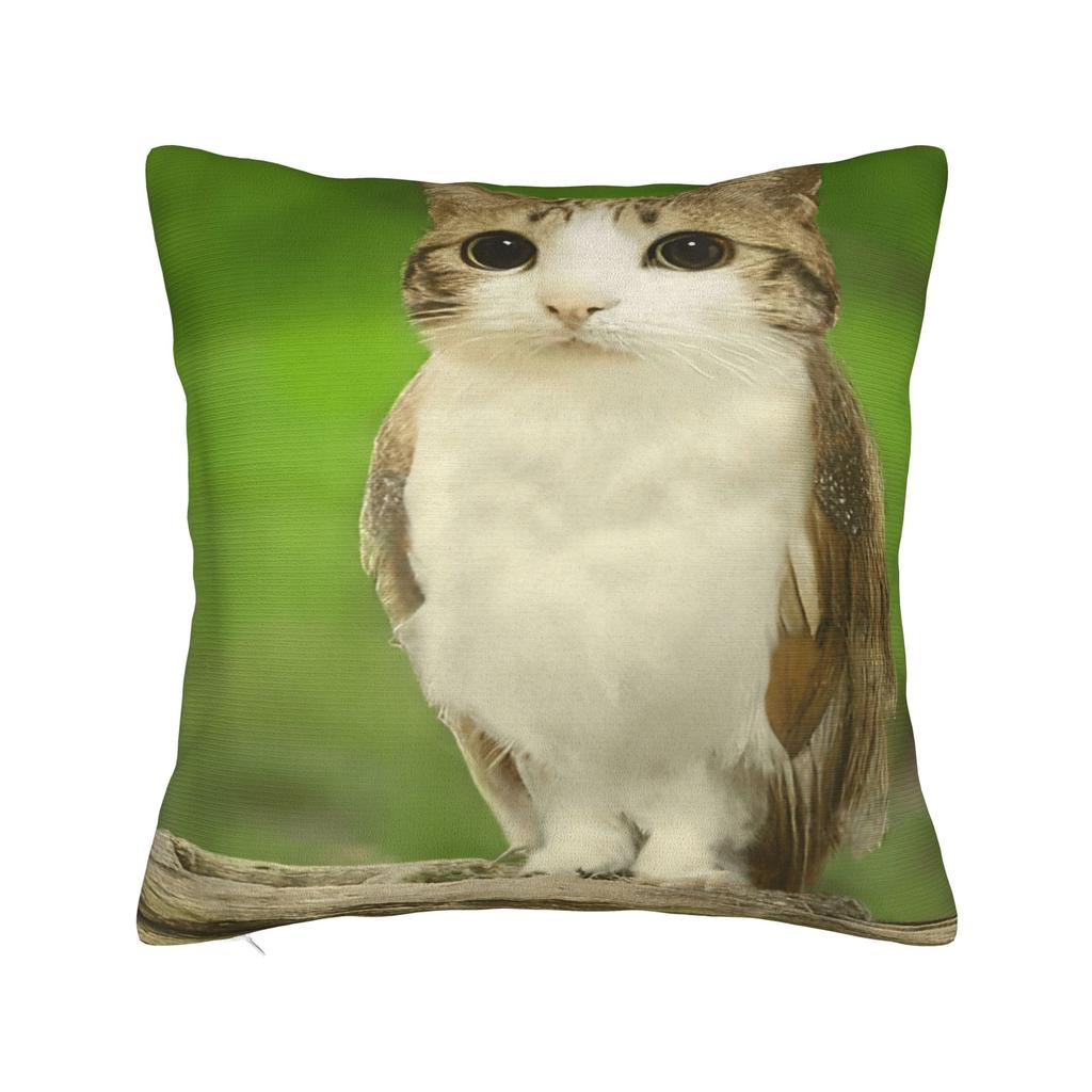 Pillow Cover Internet Famous Meowl Cat Owl Meme  Morden Pillow Case For Sofa Home Decoration Pillowcases