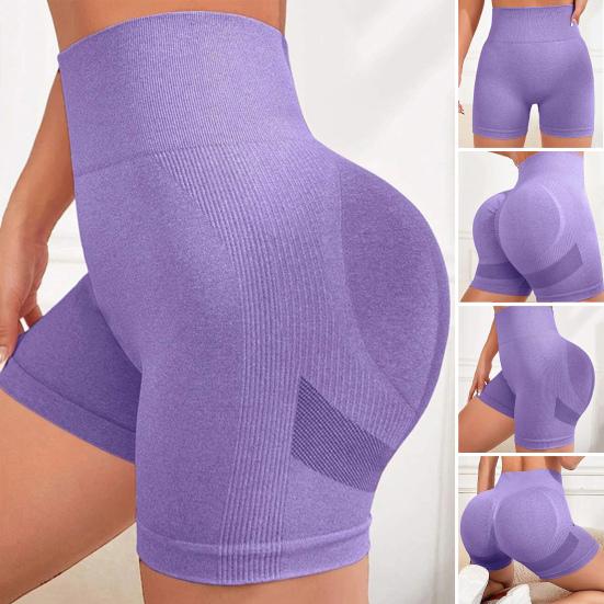 Yoga Shorts Slim Fit High Elasticity Tummy Control Seamless Quick Dry Anti-exposure Butt Lifted Soft High Waist Jogging Running Sports Shorts