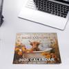 Highland Cow Calendar 2026 Scottish Cow Wall Calendar Hanging Monthly Planner Animal Calendar for Farmhouse Home Wall Decor