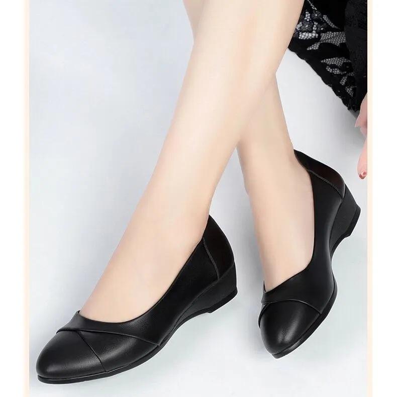 Женские мягкие кожаные нескользящие удобные туфли