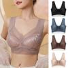 Women Brassiere Plus Size Seamless Lace Mesh Breathable Breast Support Wide Shoulder Strap Padded No Constraint Lady Bra Inner Wear Clothes