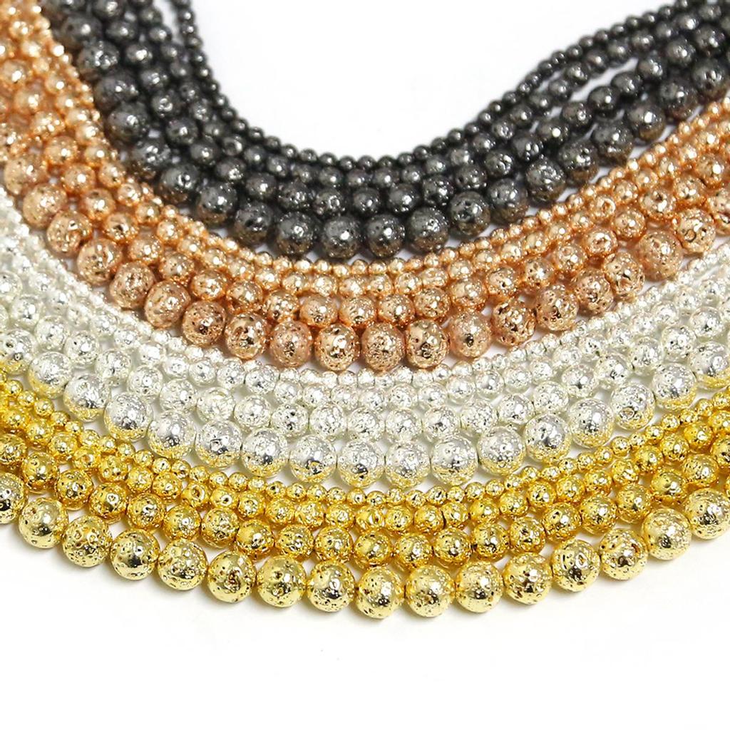 Натуральный лавовый камень круглые гематитовые бусины для рукоделия 4, 6, 8, 10 мм, изготовление ювелирных изделий