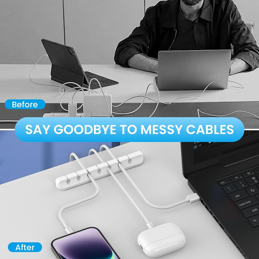 AHASTYLE WG144 Silicone Cable Clip Organizer 7-Hole Wire Management Cord Holder