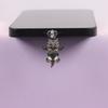 Mobile Phone Dust Plug In Deep Silver Color with Small Flying Dragon Pendant and Decoration, Suitable for IPhone Type-C Interface, Gift Trinket