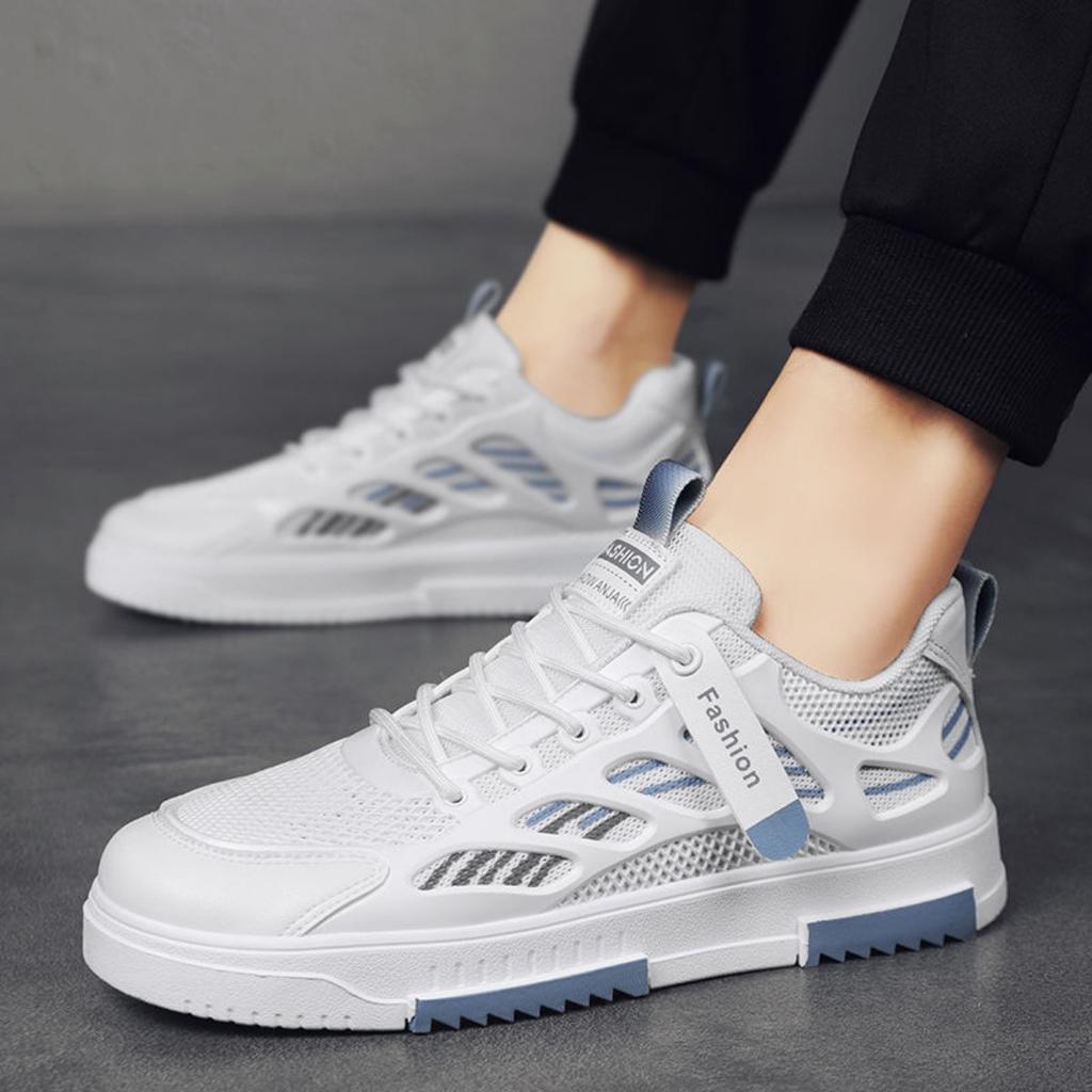 Breathable Mesh Shoes Men's Trend Versatile White Shoes Sports and Leisure Board Shoes Trendy Shoes
